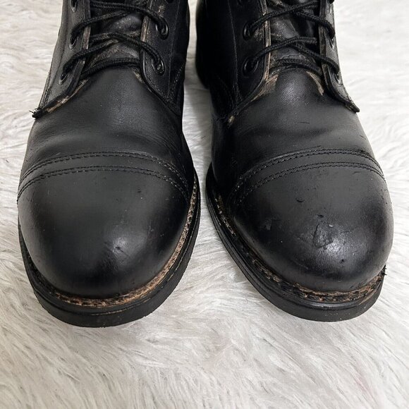 Biltrite ANSI Vintage Z41-1991-75 Black Leather Combat Boots Steel Toe Size 10 main image 8